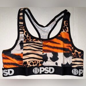 PSD Wild Patchwork Animal Print Sports Bra Women’s Size Large